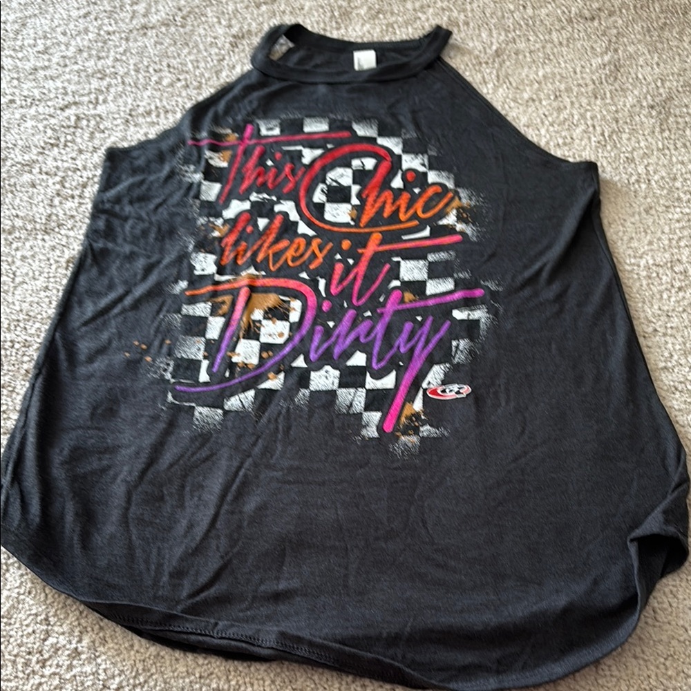 Black Graphic Tank Top small nwot